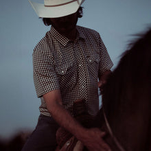 Sawtoof Brown Gingham Pearl Snap