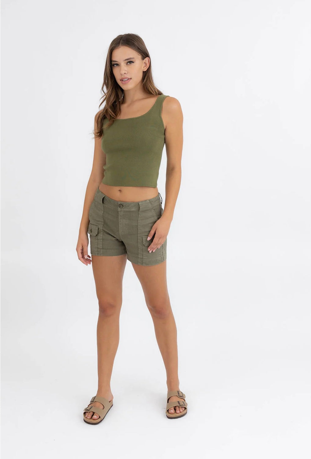 Flynn Cargo Trouser Olive Short