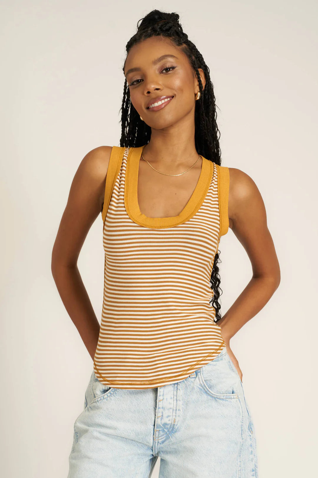 Hits Different Stripe Ringer Tank
