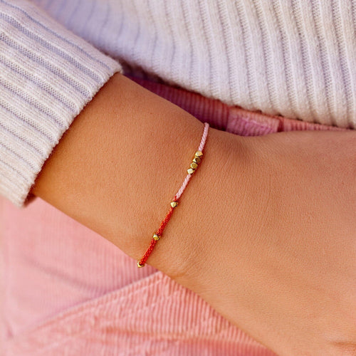 Pink & Red Two Toned Dainty Bracelet