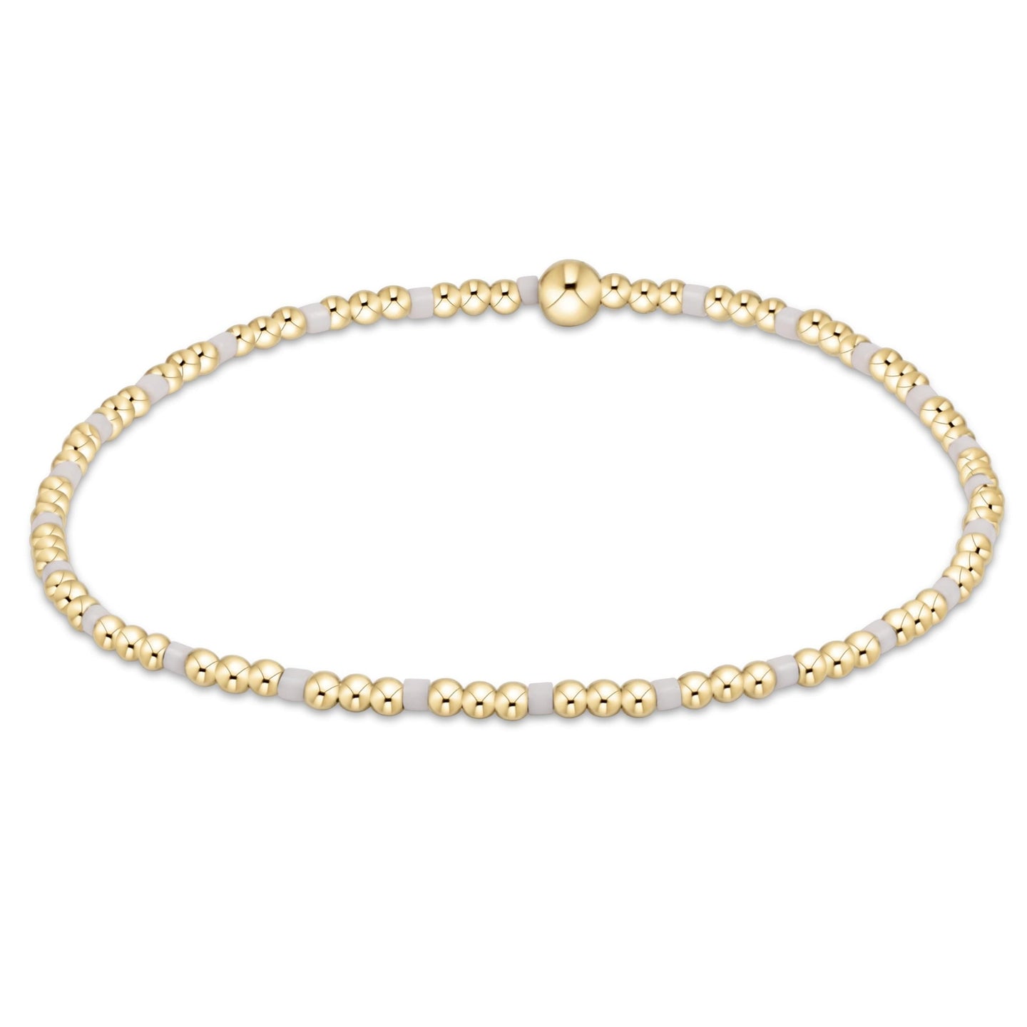 Hope Sincerity Pattern 2mm White Gold Bead Bracelet