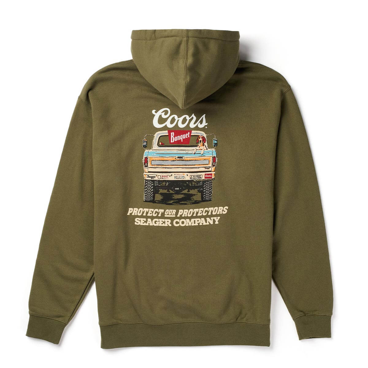 Seager x Coors Banquet Bumper Olive Hoodie