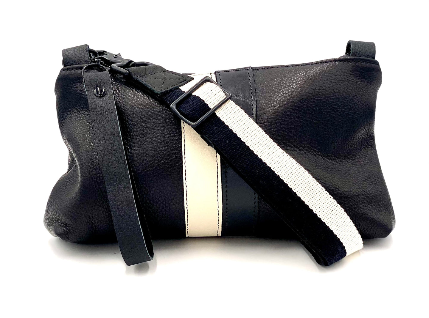 Nancy Black/Cream Stripe Crossbody