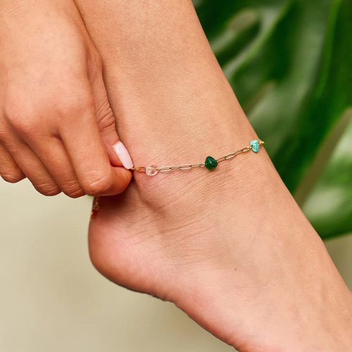 Earth Day Stone Chain Anklet