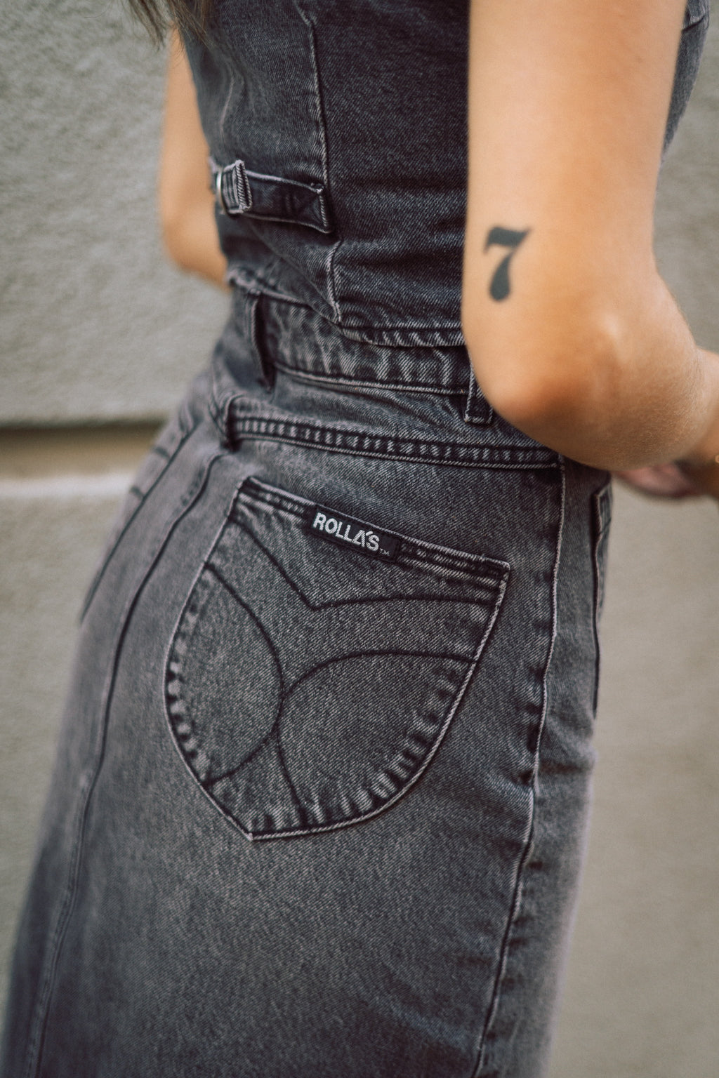 Worn Black Sailor Skirt