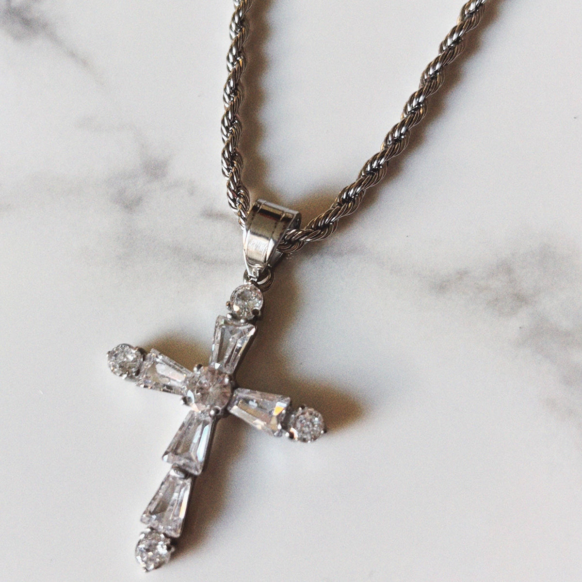 Everlasting CZ Cross Necklace