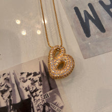 Large Pave Bubble Initial Necklace