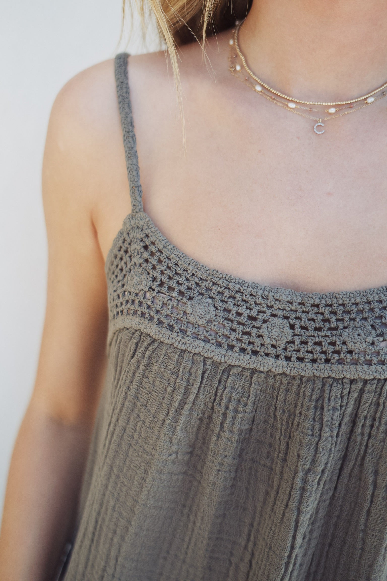 Emree Crochet Trim Mini Dress