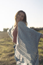 Fringe Blue Poncho