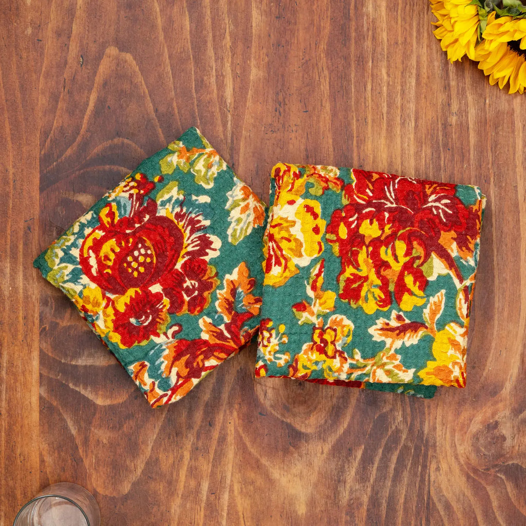 Pomegranate Teal Tea Towel