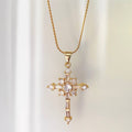 Morning Glory Cross Necklace