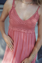 Alisha Coral Crochet Midi Dress