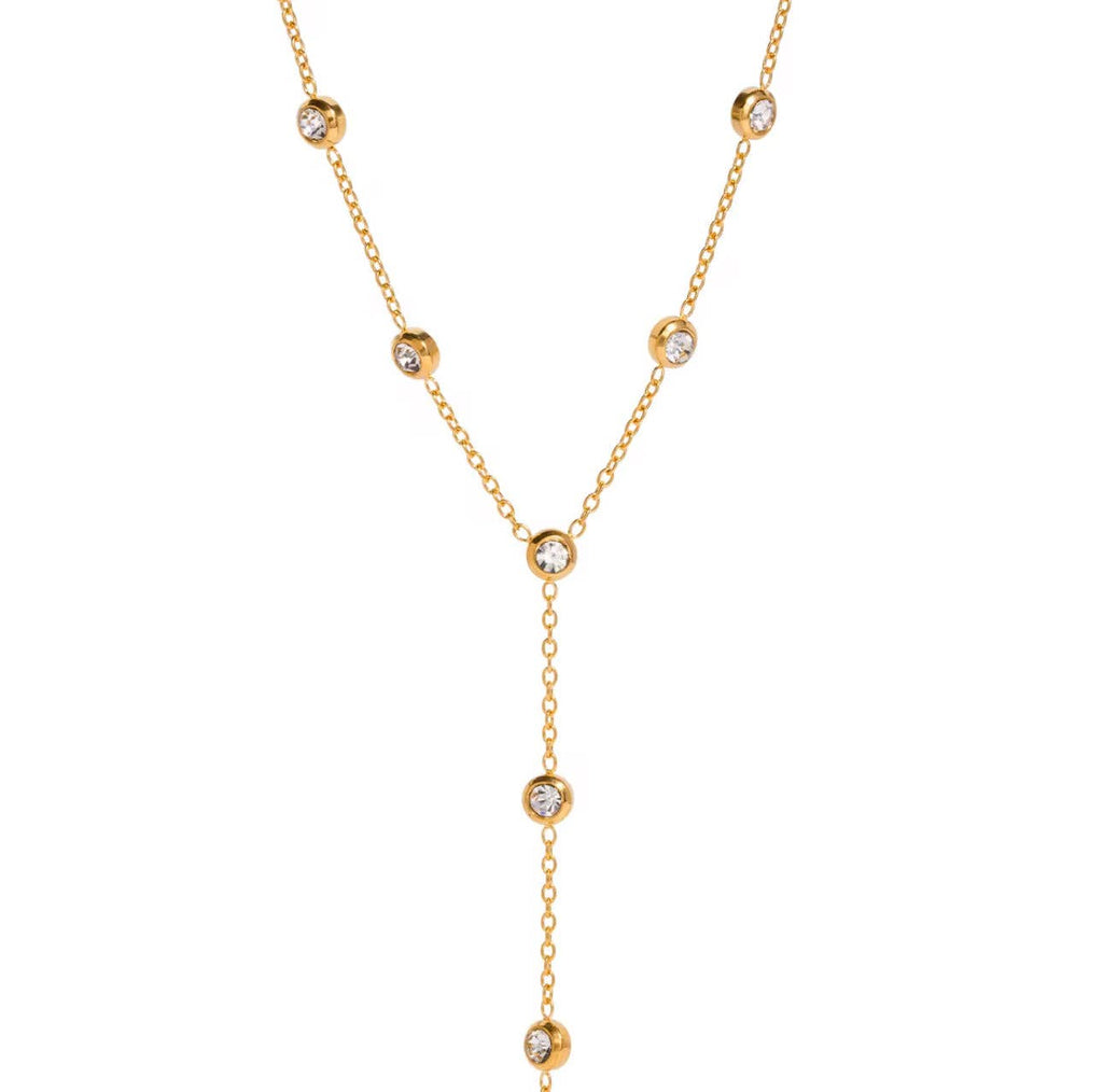 Cosmos CZ Lariat Necklace