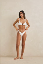 Gigi White Textured Bikini Bottom