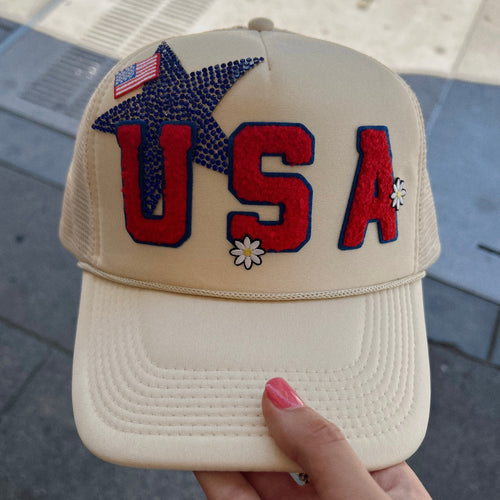USA Ivory Americana Trucker Hat