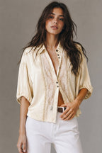 Satin & Lace Button-Up