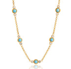 Falling Water Turquoise CZ Necklace