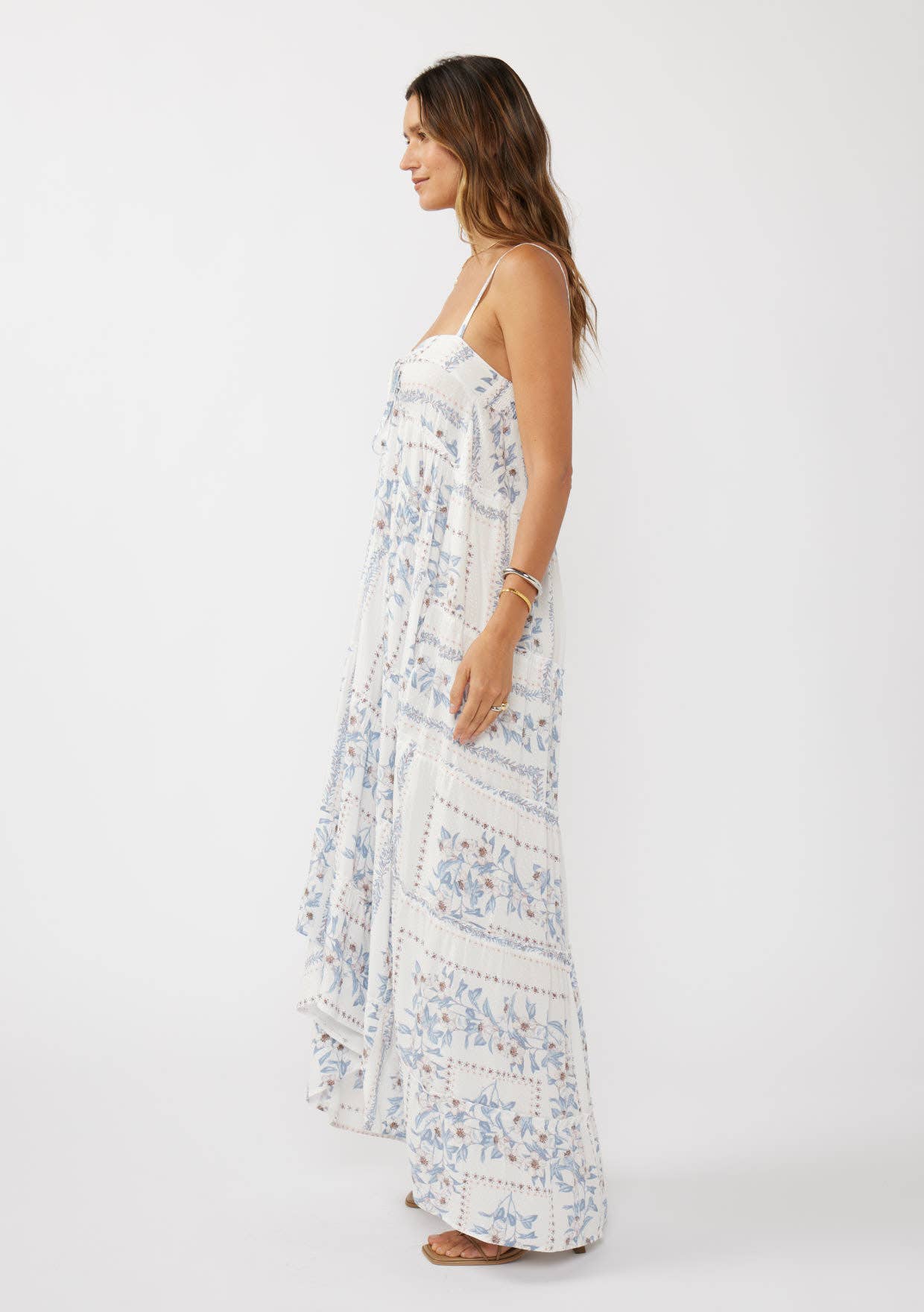 Patchwork Hi-Lo Maxi Dress