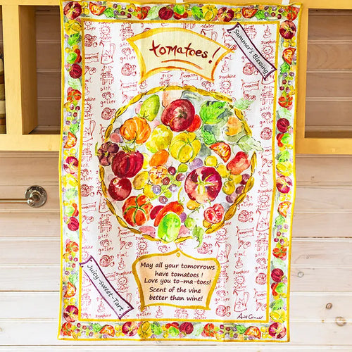 Tomatoes Watercolor Tea Towel