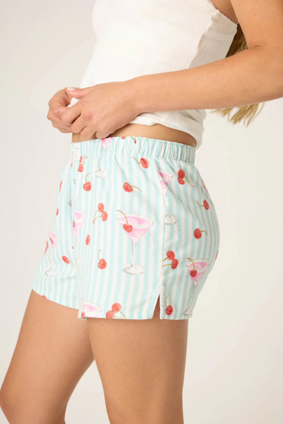 Ma Cherie Cherry Flannel Short