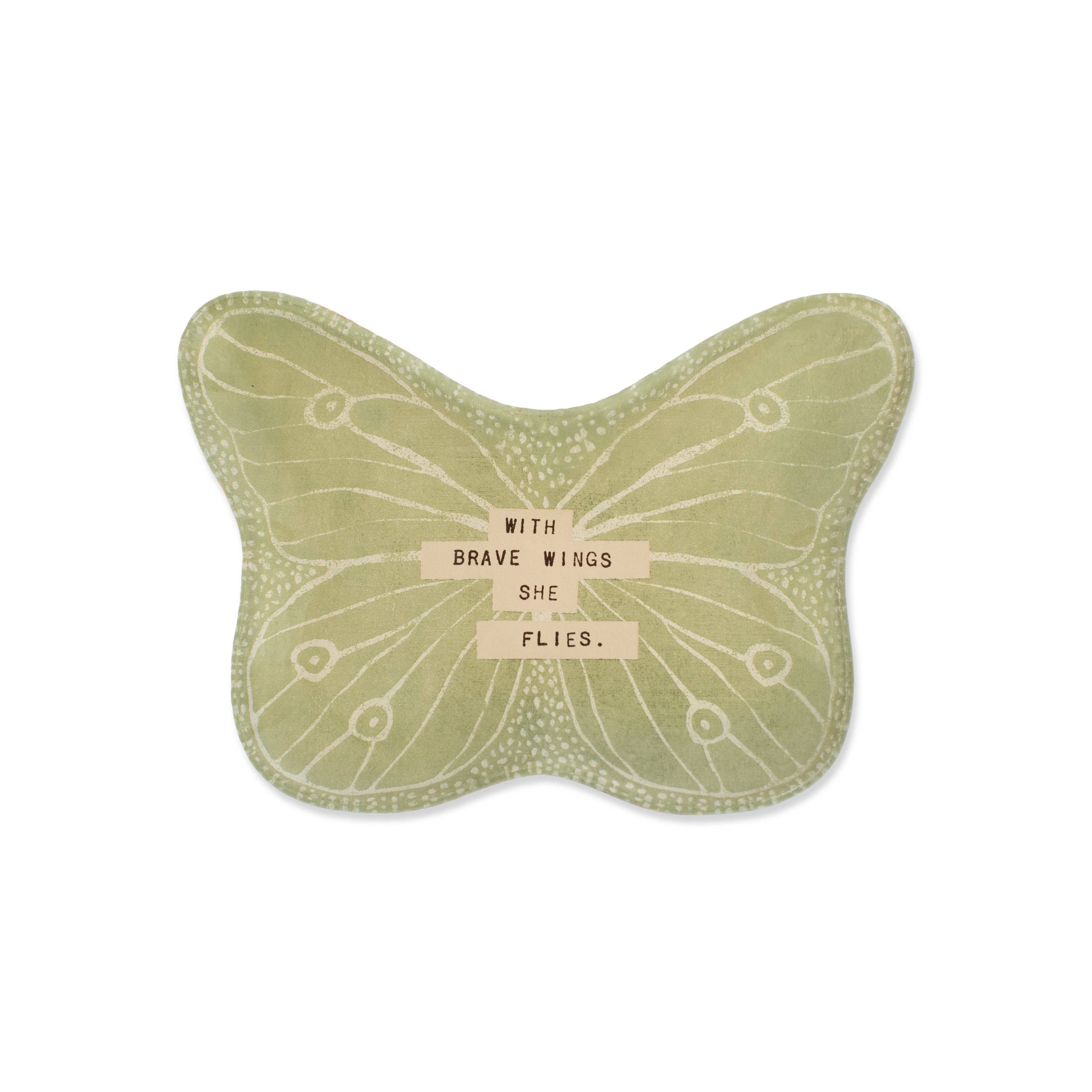 With Brave Wings Decoupage Plate