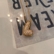 Large Pave Bubble Initial Necklace