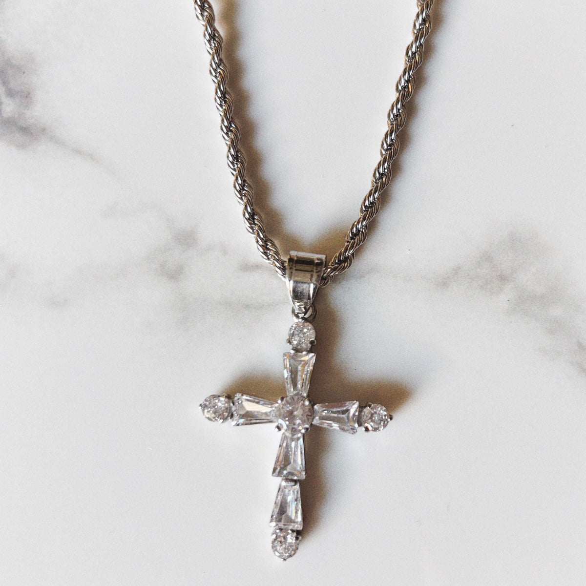 Everlasting CZ Cross Necklace