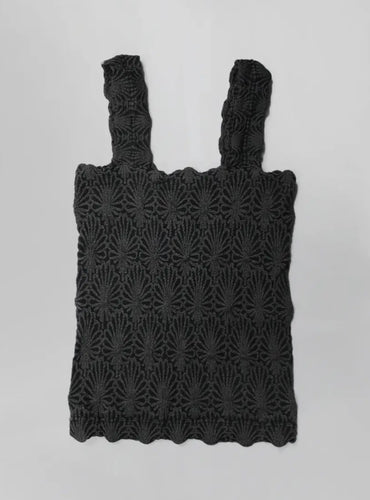 Floral Ribbed Square-Neck Top