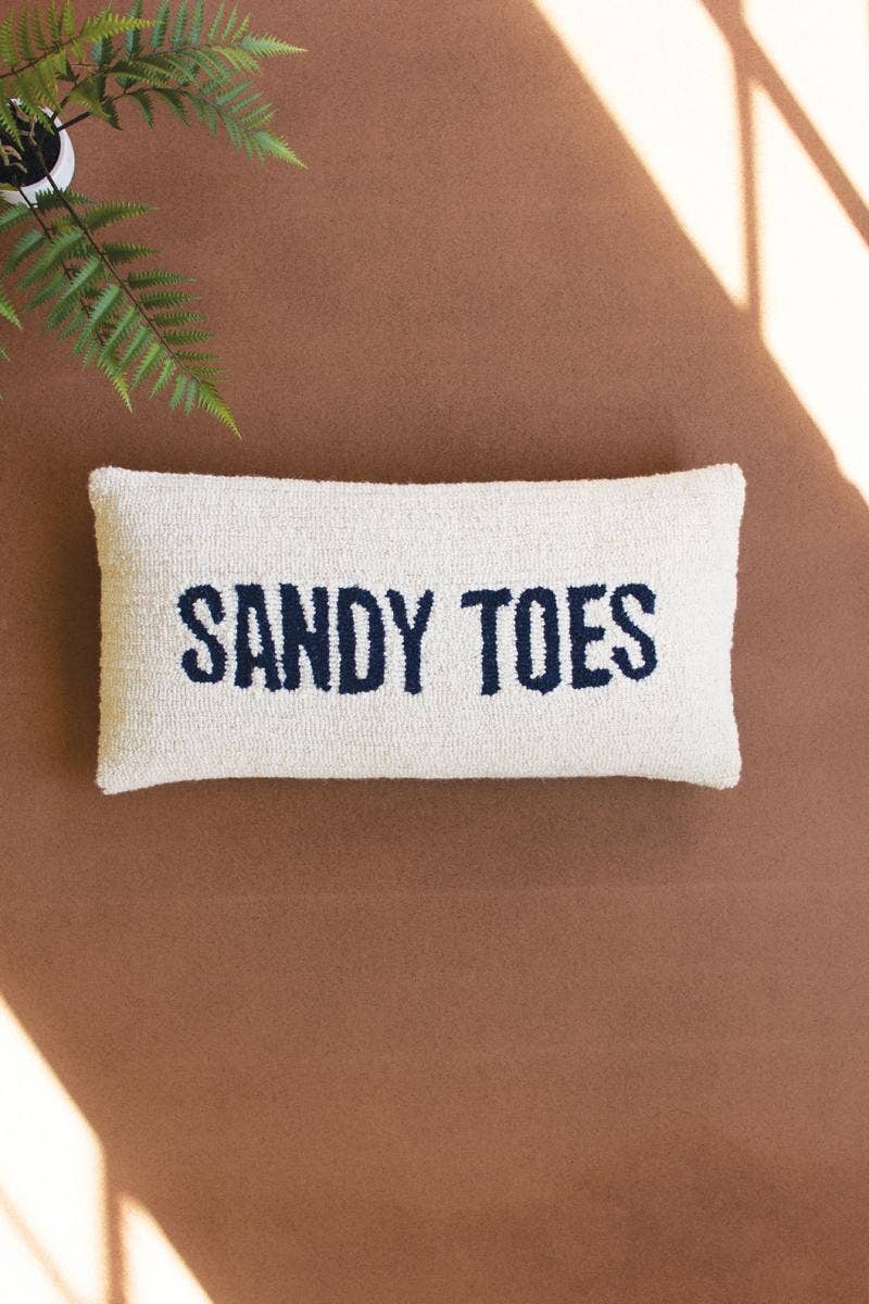 Sandy Toes Hand Hooked Oversize Pillow
