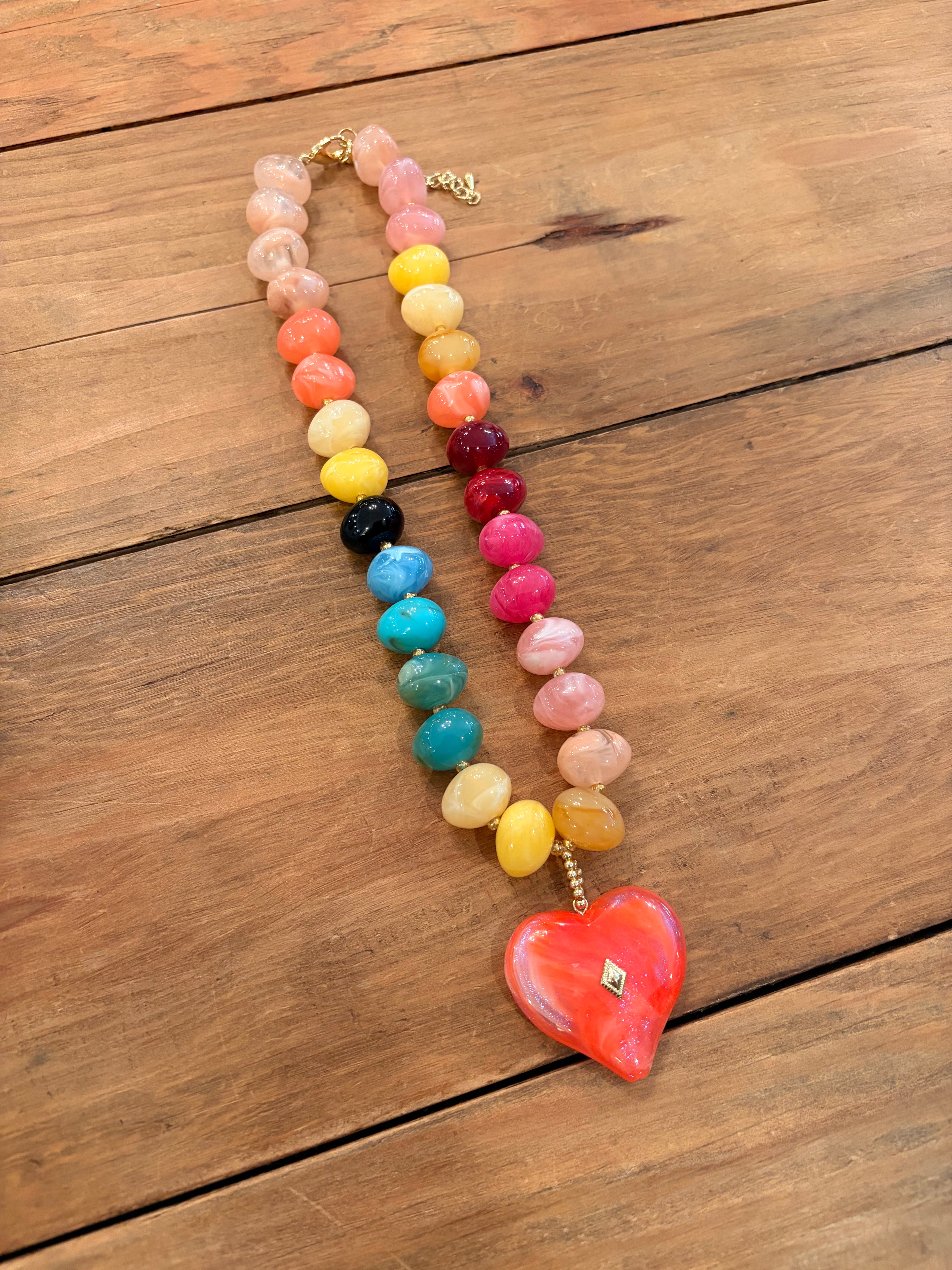 Chunky Charm Beaded Necklace