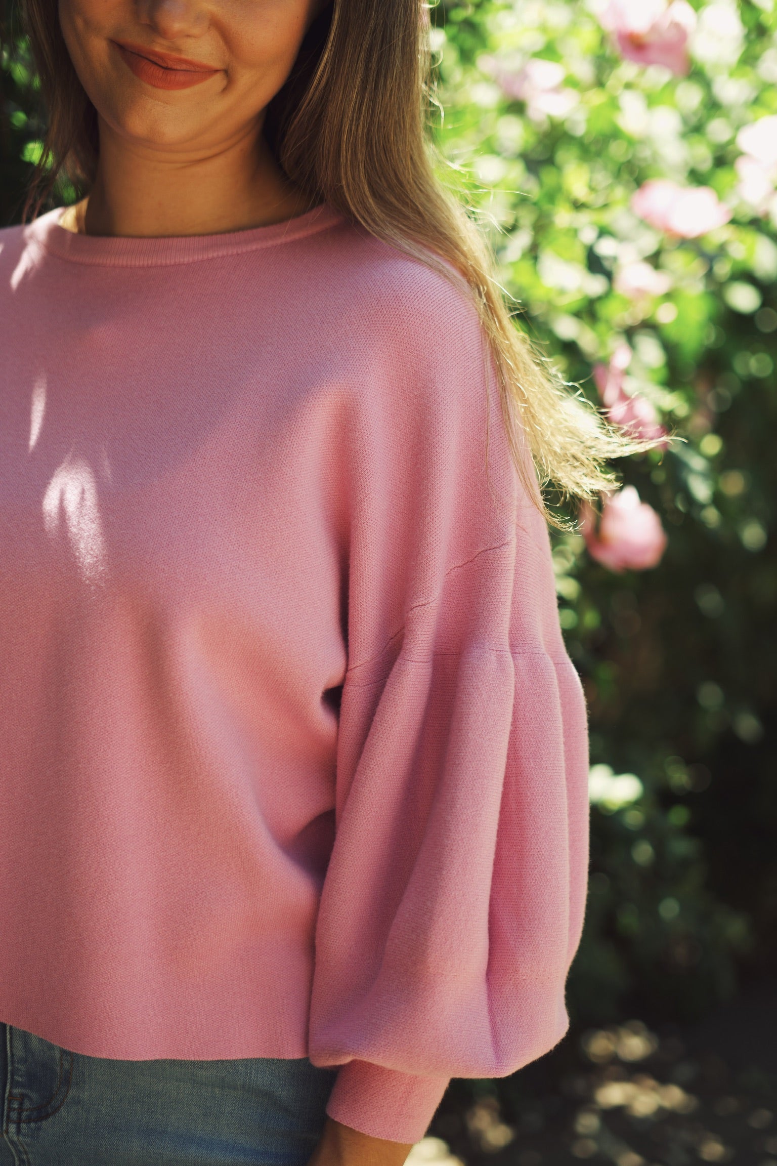 Balloon Sleeve Crop Sweater