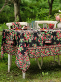 Strawberry Black 60" x 90" Dining Tablecloth