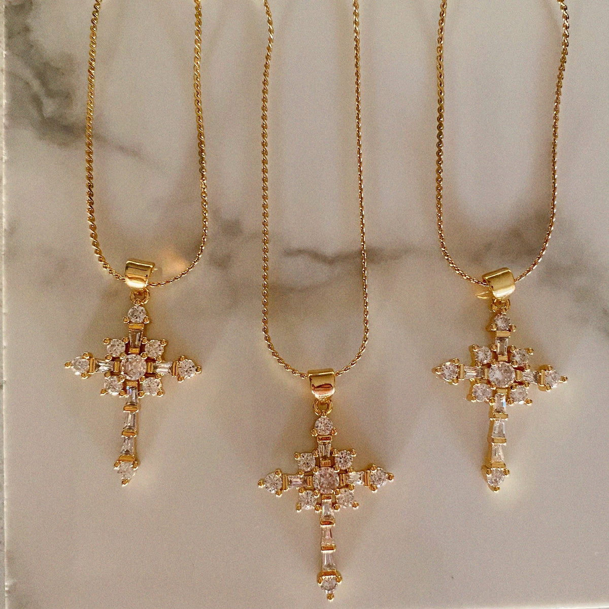 Morning Glory Cross Necklace