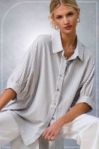 Silver Striped Button Down Shirt