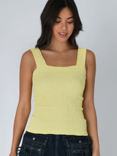 Floral Ribbed Square-Neck Top