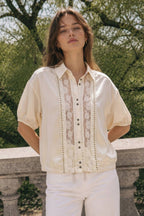 Satin & Lace Button-Up