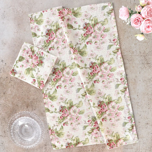 Apple Blossom Ivory Tea Towel