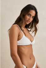 Gigi White Textured Bikini Top