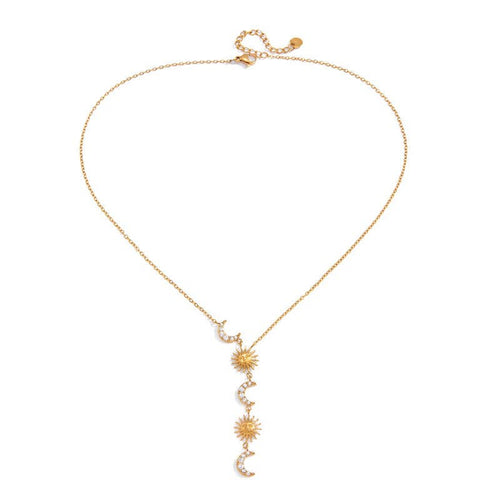Alignment Sun & Moon Lariat Necklace