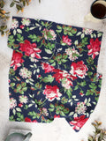 Greta's Garden Navy Tea Towel