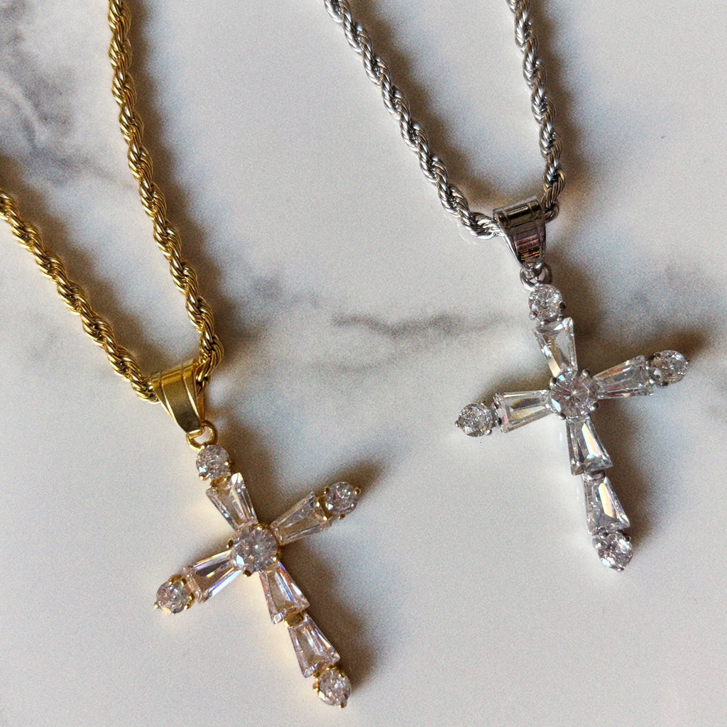 Everlasting CZ Cross Necklace