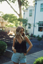 Black V Thermal Babydoll Tank
