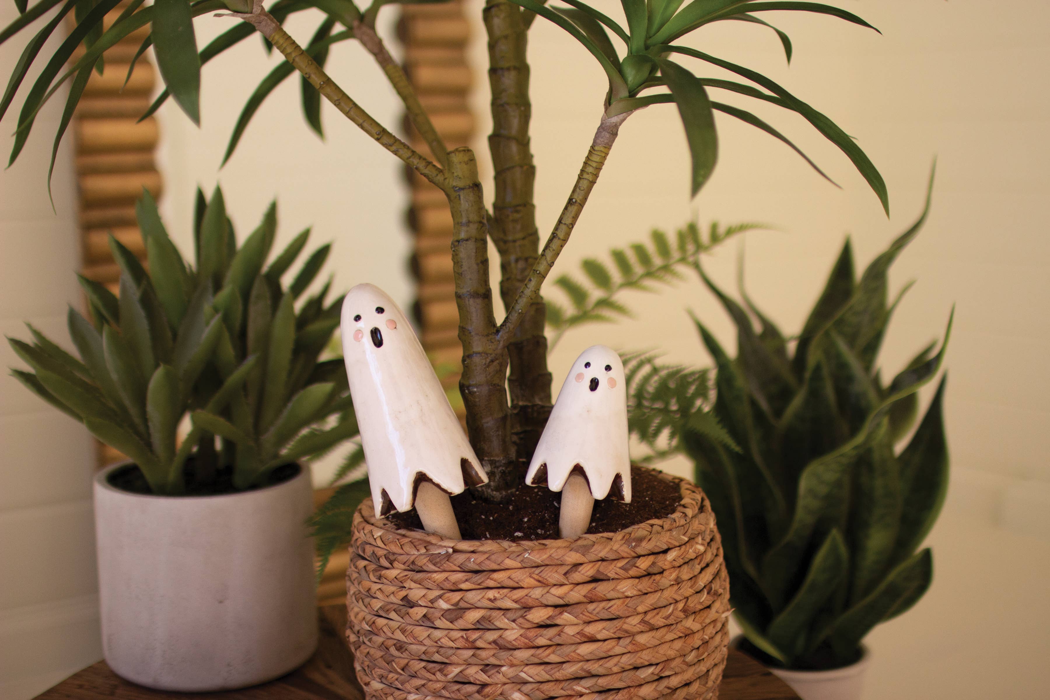 Ceramic Ghost Plant Stake