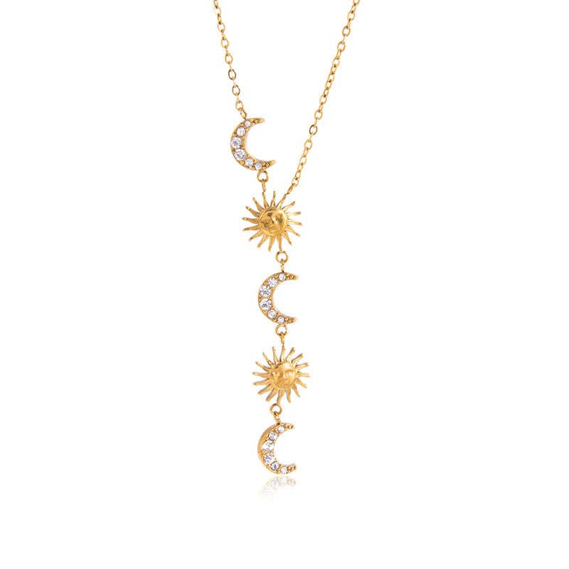 Alignment Sun & Moon Lariat Necklace