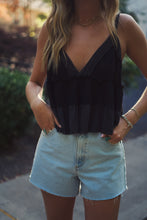 Black V Thermal Babydoll Tank