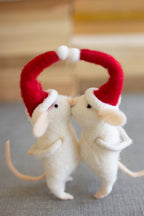 Kissing Mice Felt Ornament