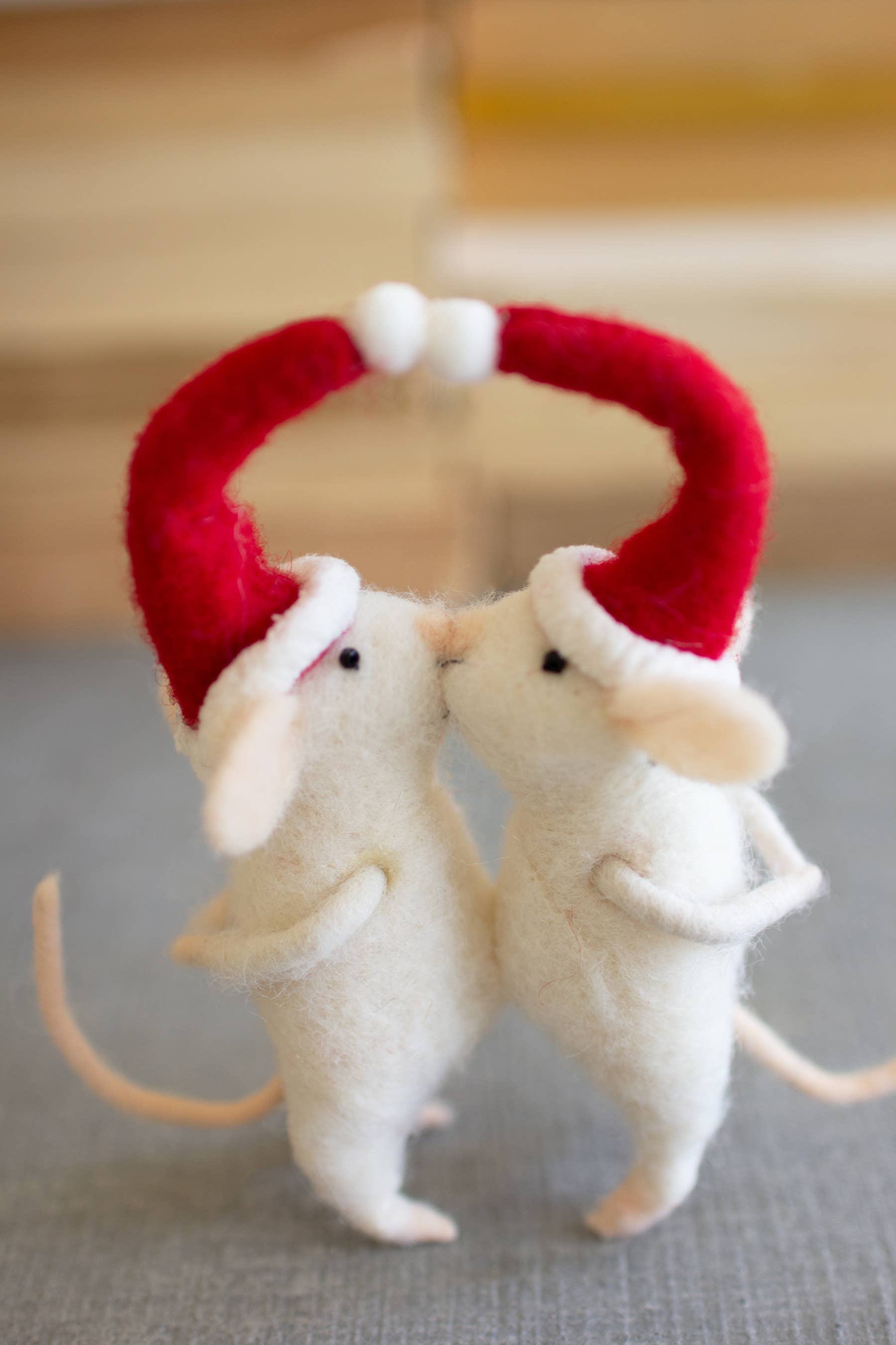 Kissing Mice Felt Ornament