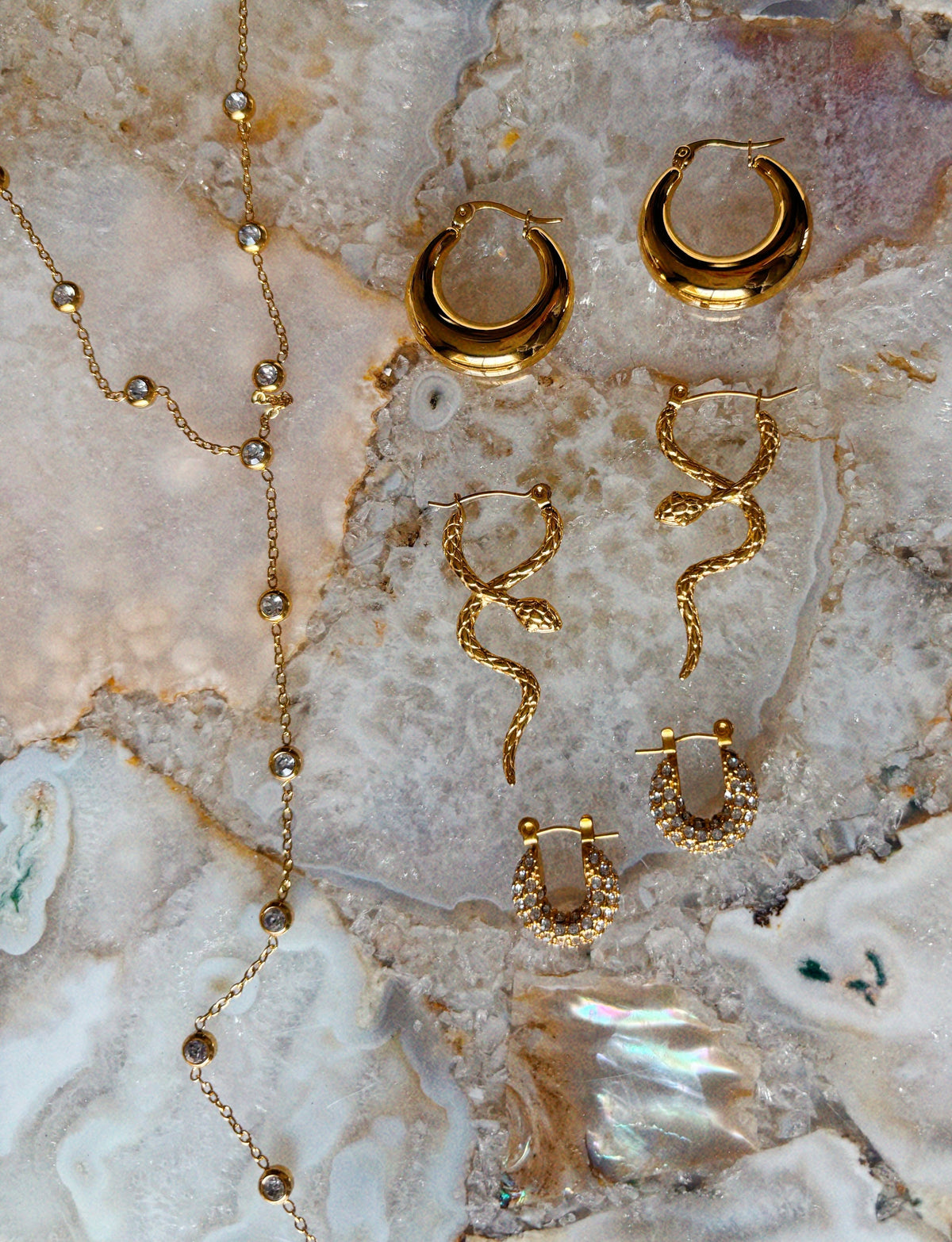 Cosmos CZ Lariat Necklace