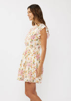 Floral Flutter Smocked Mini Dress