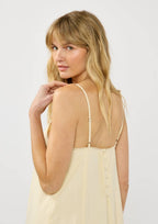 Lace Cutout Cream Midi Dress